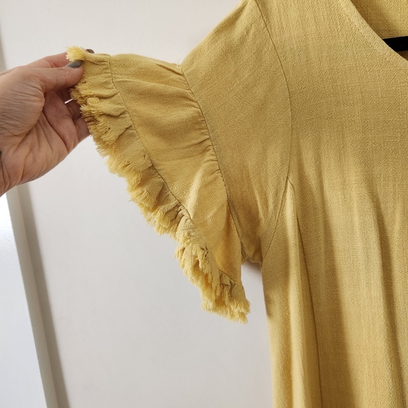 UmGee Maternity Yellow Dress with pockets size small - Picture 2 of 3